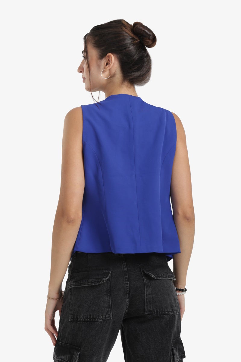 Clue Asymmetric Voile Vest - Image 4